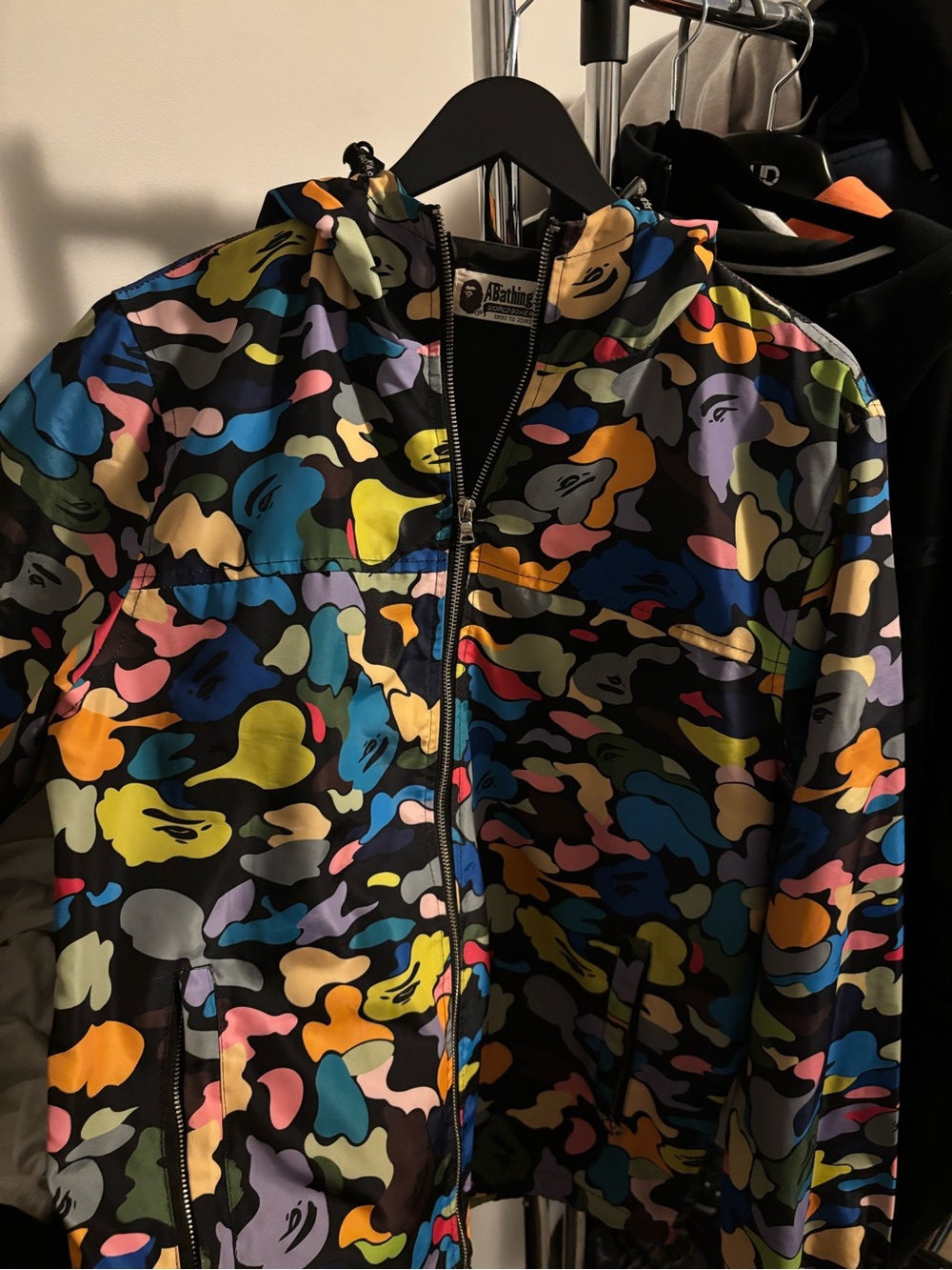 Bape multi-colour camo windbreaker